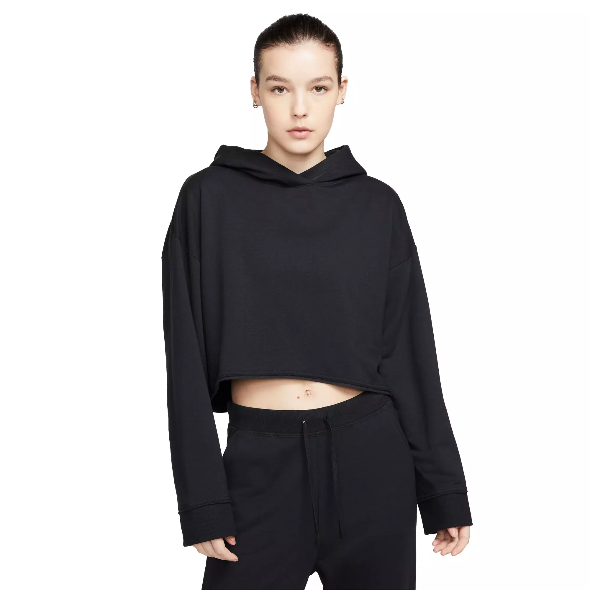 Nike cropped fleece sweatshirt hot sale